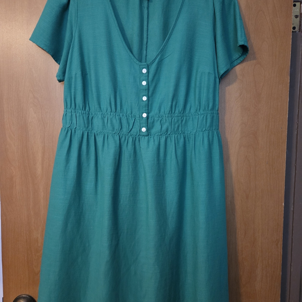 ISABEL BY INGRID & ISABEL Green Button-Front Midi Dress Size S Maternity